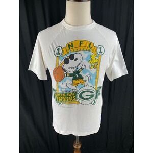 Green Bay Packers x Snoopy x Nutmeg NFL Vtg 90s T-Shirt Single Stitch Football